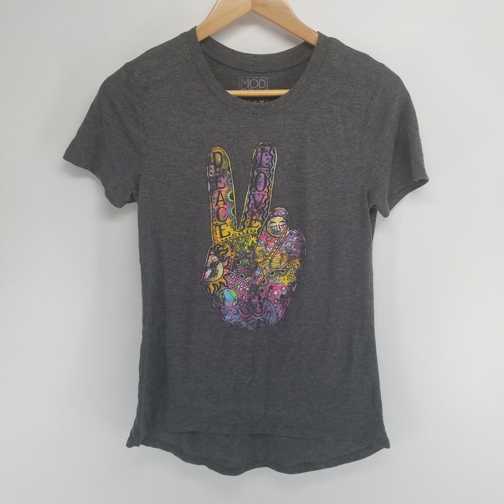 Modern Lux boho hippie high low tee tshirt size M